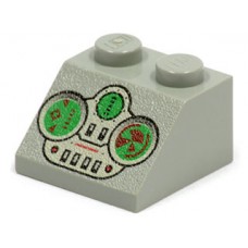 Part 3039px13 Light Gray Slope 45 2 x 2 with Green and Light Gray Controls Pattern 